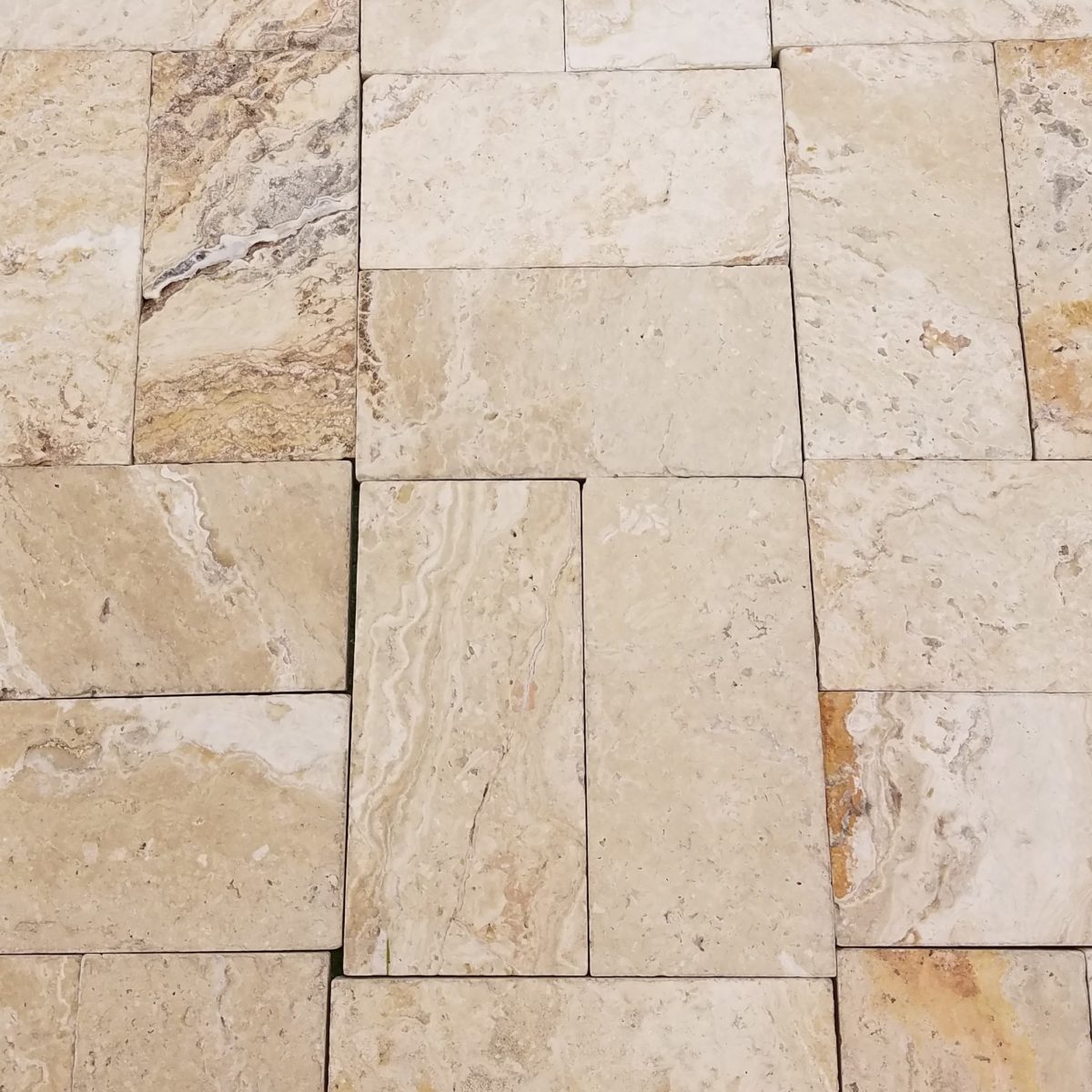 6×12 Leonardo Tumbled Pavers Travertine and Marble Tiles and Pavers