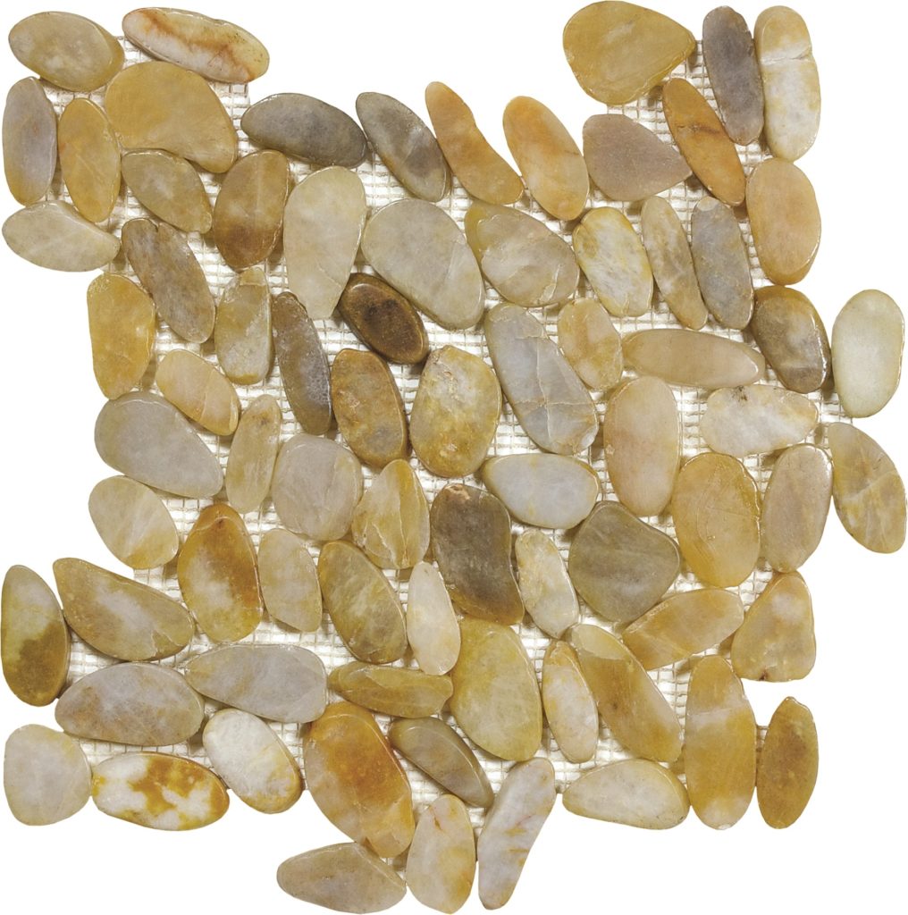 Oceans Black Sliced Pebble Stone Mosaics 407 Travertine and Marble